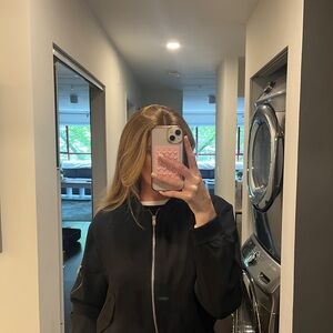 Women's Black Bomber Jacket Zara